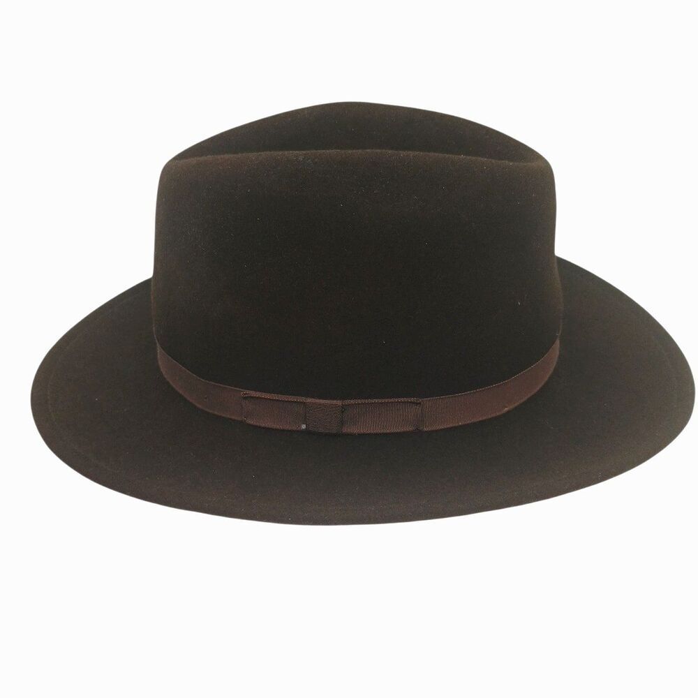 Country Gentleman Fedora Mens Hat Lite Felt Brown Wool Sz S Vtg Water Repellent